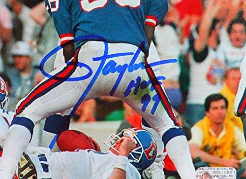 Lawrence Taylor Autographed NY Giants 8X10 Sack FP Photo w/HOF- Beckett W Blue - Image 2