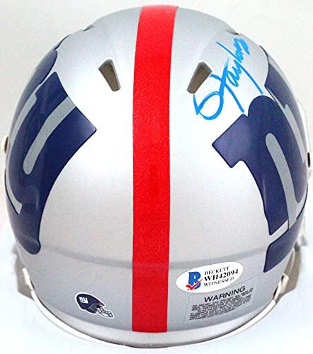 Lawrence Taylor Autographed NY Giants AMP Speed Mini Helmet- Beckett W Blue - Image 2