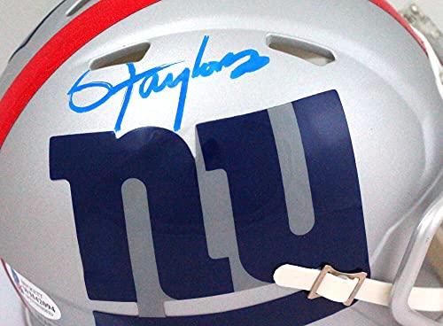 Lawrence Taylor Autographed NY Giants AMP Speed Mini Helmet- Beckett W Blue - Image 3