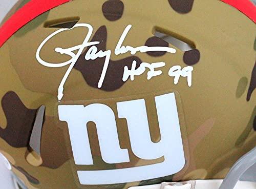 Lawrence Taylor Autographed NY Giants Camo Mini Helmet w/HOF- Beckett W White - Image 3