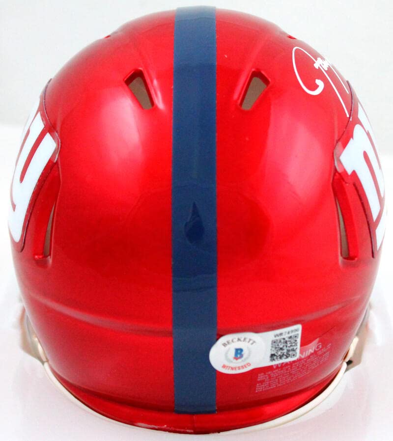Lawrence Taylor Autographed NY Giants Flash Speed Mini Helmet-Beckett W Hologram White - Image 4