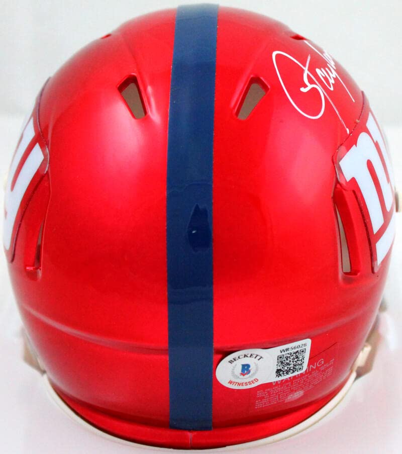Lawrence Taylor Autographed NY Giants Flash Speed Mini Helmet w/HOF-Beckett W Hologram White - Image 4