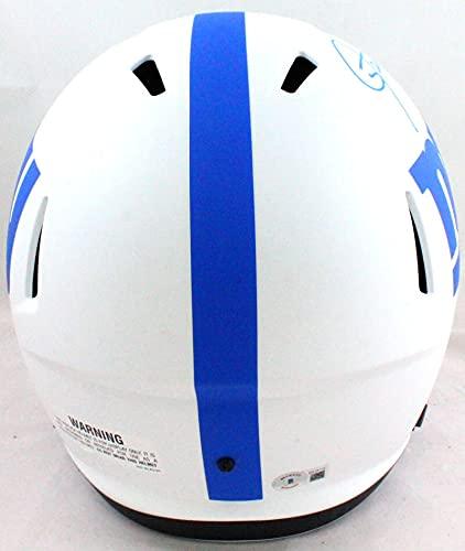 Lawrence Taylor Signed NY Giants Lunar Speed F/S Helmet- Beckett W Blue - Image 3