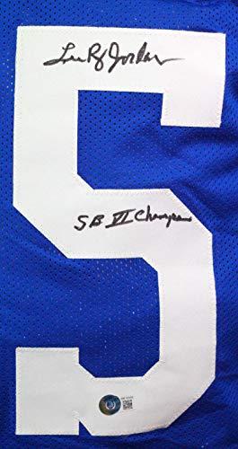 Lee Roy Jordan Autographed Blue Pro Style Jersey w/White Num- Beckett W Black - Image 3
