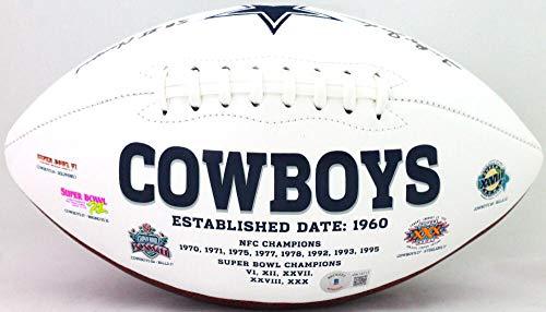 Lee Roy Jordan Autographed Cowboys Logo Football w/SB VI Champs- Beckett WBlk - Image 2