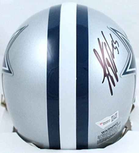Leighton Vander Esch Autographed Dallas Cowboys Eclipse Mini Helmet-Fanatics Black - Image 3