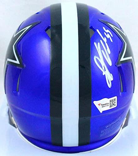 Leighton Vander Esch Autographed Dallas Cowboys Flash Mini Helmet-Fanatics White - Image 2