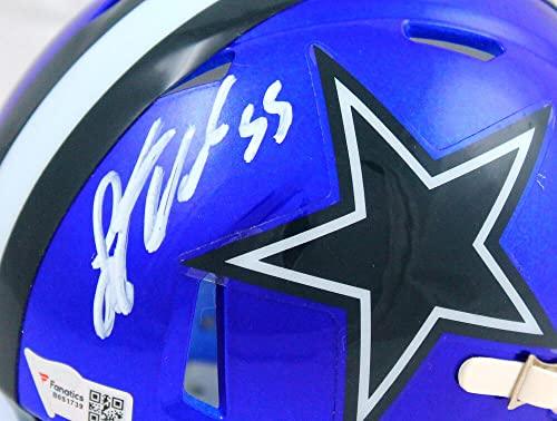 Leighton Vander Esch Autographed Dallas Cowboys Flash Mini Helmet-Fanatics White - Image 3