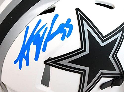 Leighton Vander Esch Autographed Dallas Cowboys Lunar Mini Helmet-Fanatics Blue - Image 3