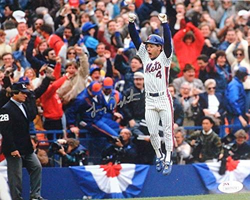 Lenny Dykstra Autographed 8x10 New York Mets Celebrating Photo- JSA W Silver M