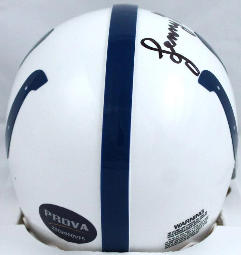 Lenny Moore Autographed Baltimore Colts Mini Helmet W/HOF-Prova Black - Image 2