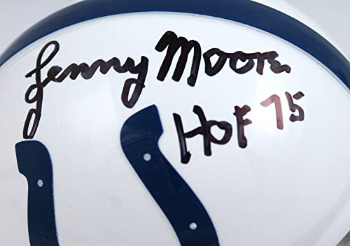 Lenny Moore Autographed Baltimore Colts Mini Helmet W/HOF-Prova Black - Image 3