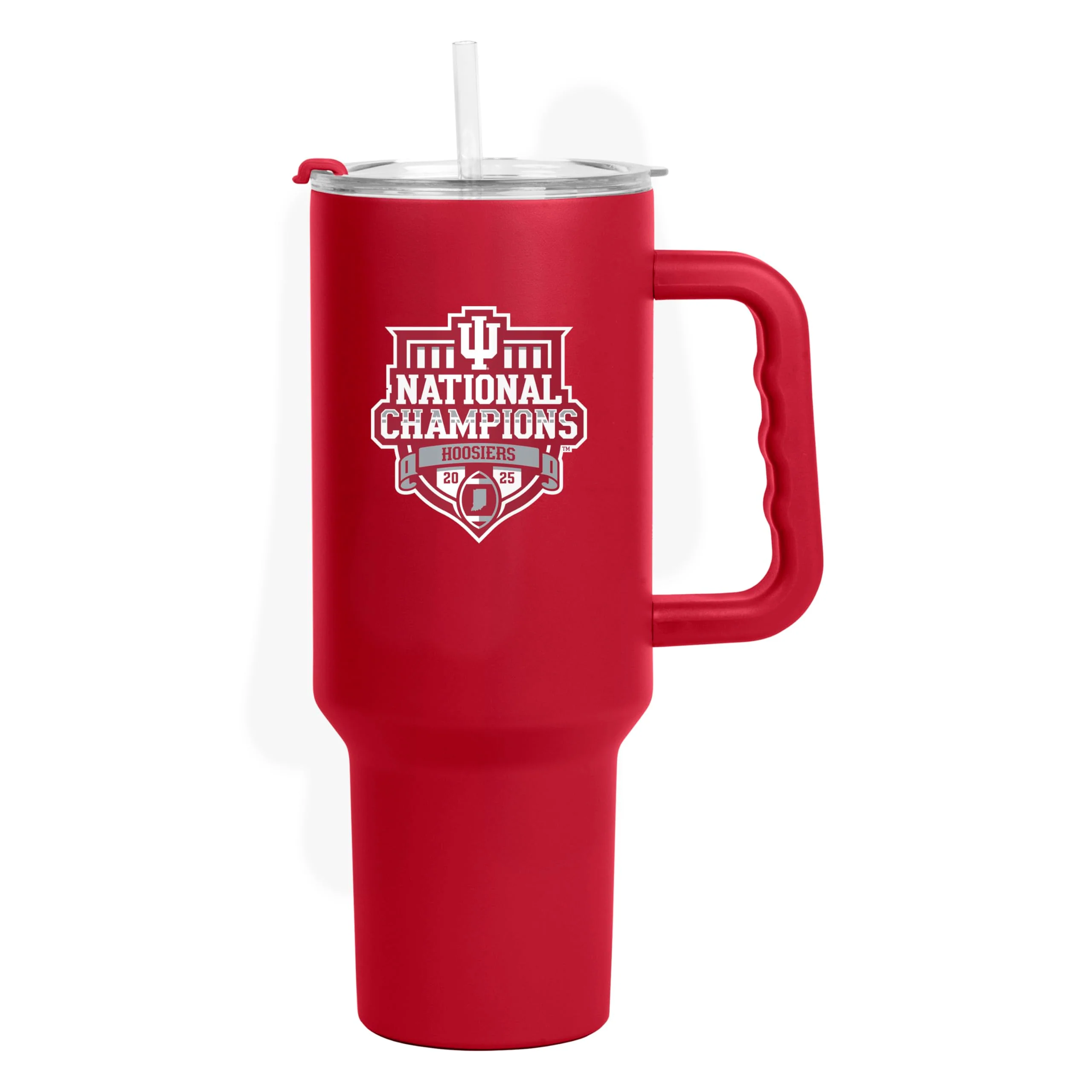 Logo Brands Indiana Hoosiers College Football Playoff National Champions 40 oz Stainless Steel Tumbler - Official CFP Champions Logo, Team Color & Great Gift For Fans
