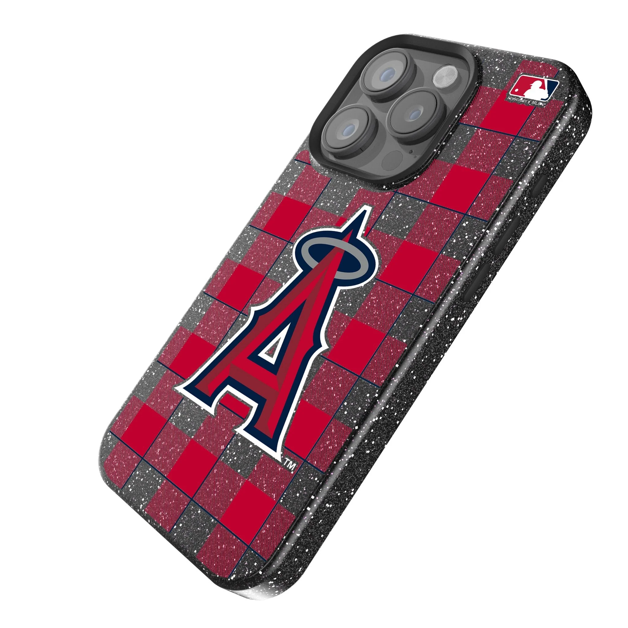 Los Angeles Angels Plaid Bling Phone Case - Image 2