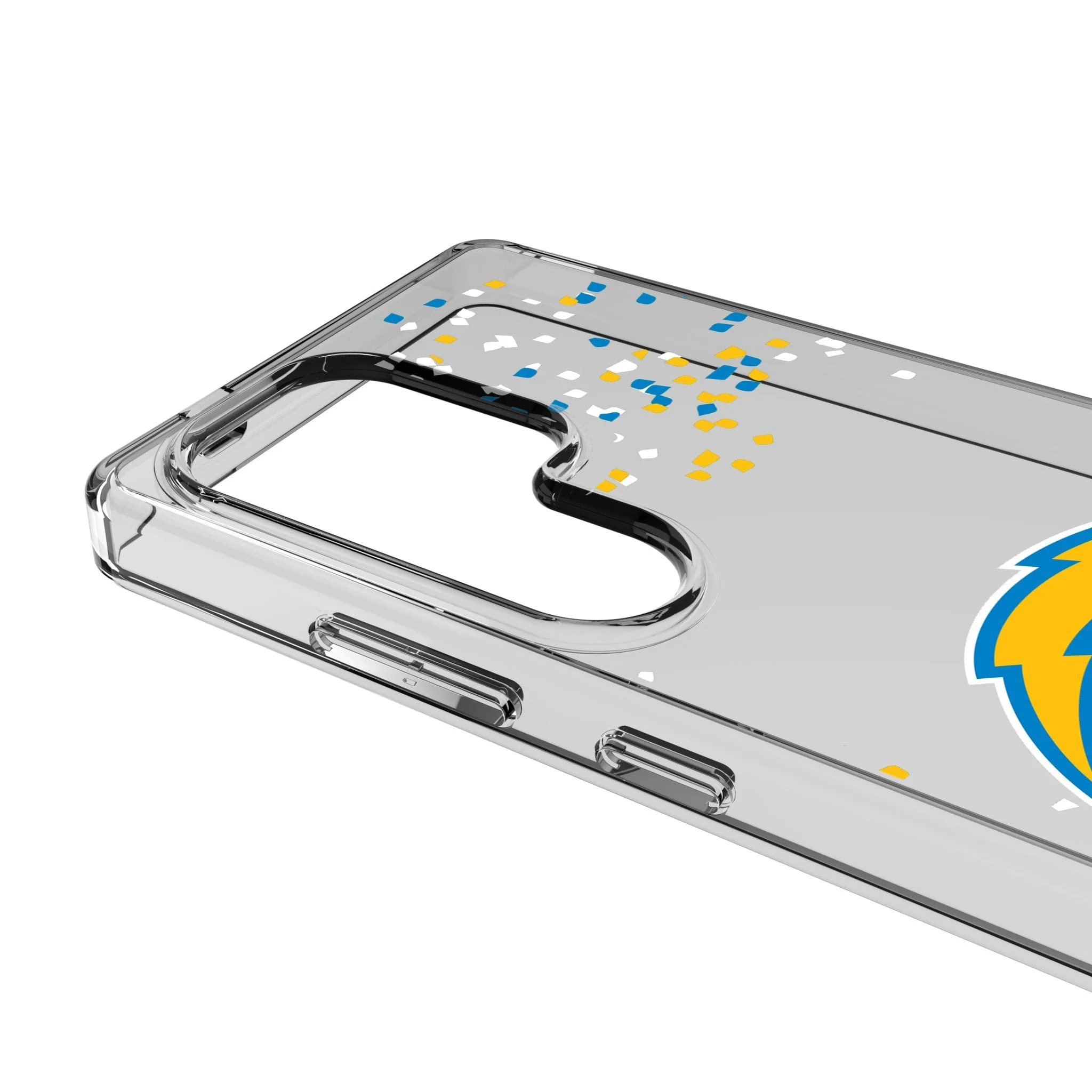 Los Angeles Chargers Confetti Clear Phone Case for Samsung Galaxy - Image 3