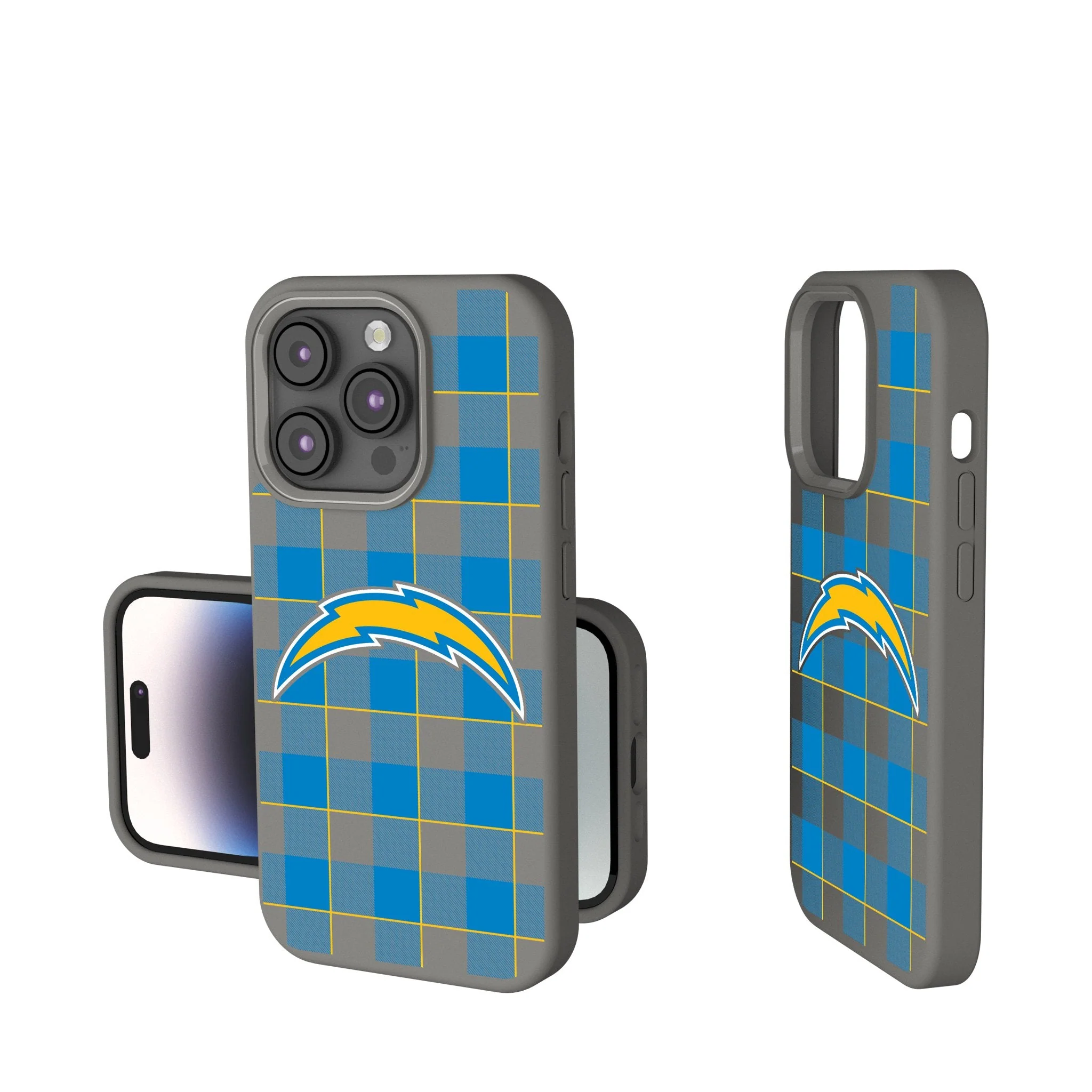 Los Angeles Chargers Plaid Soft Touch Phone Case