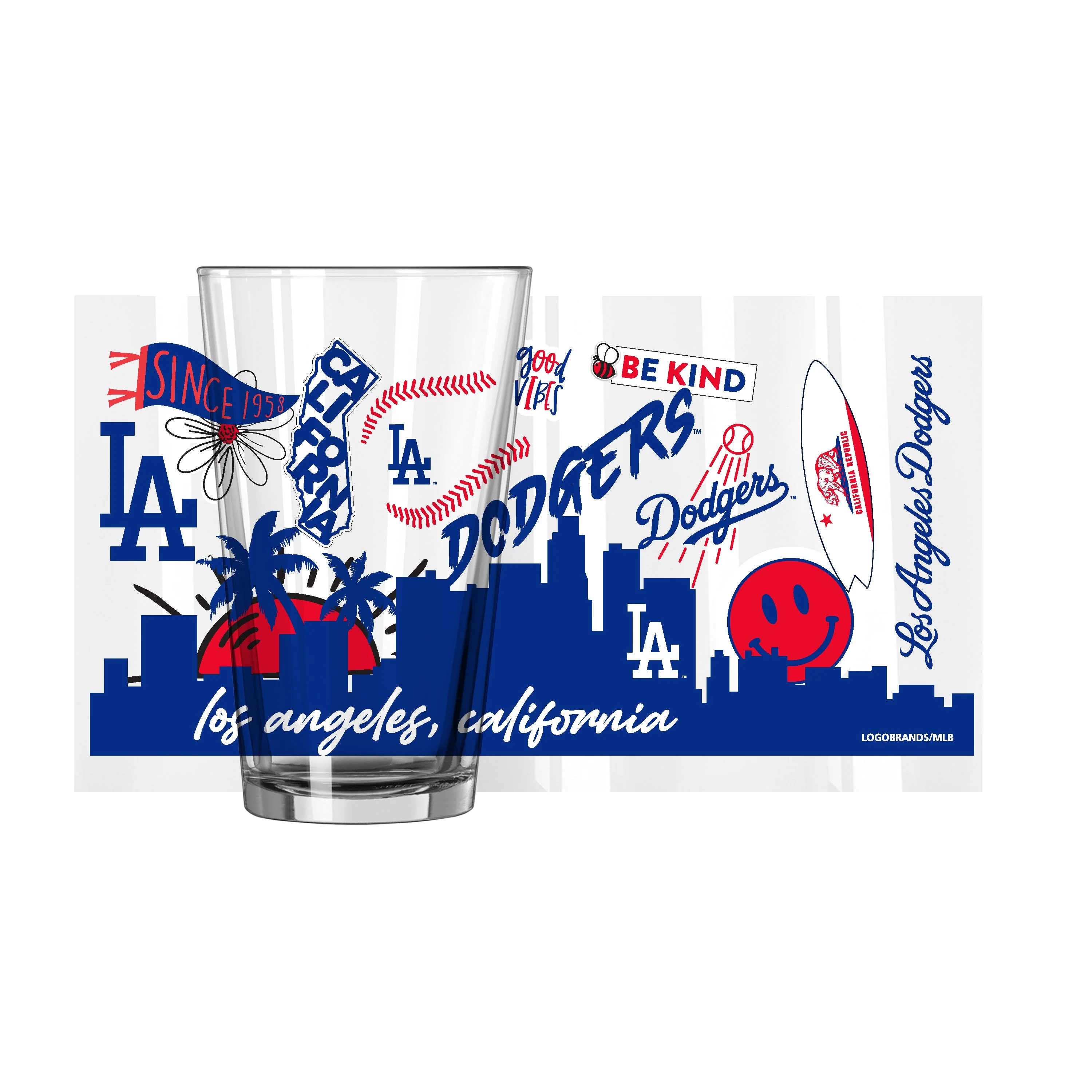 Los Angeles Dodgers 16oz Native Pint Glass - Image 2