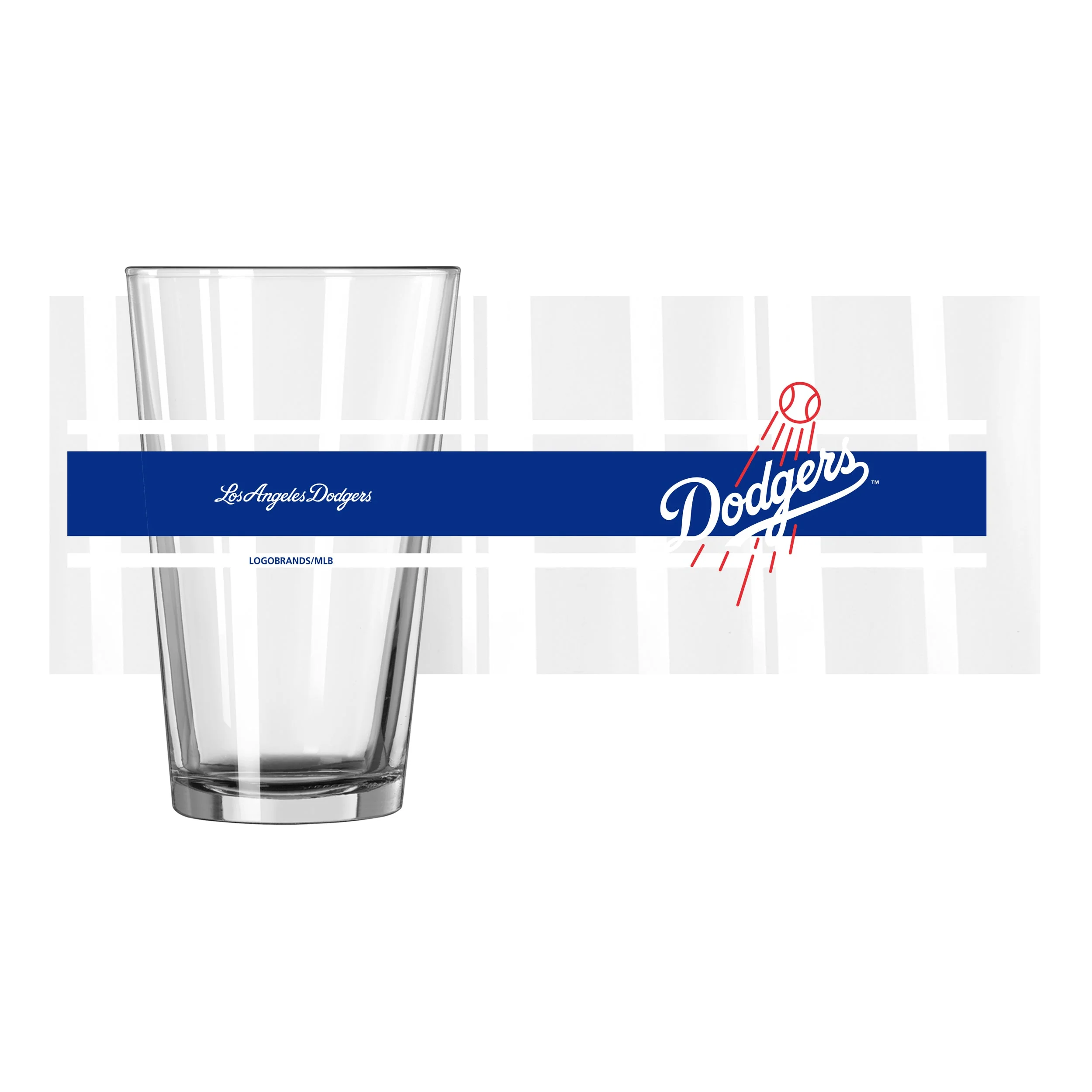 Los Angeles Dodgers 16oz Stripe Pint Glass - Image 2