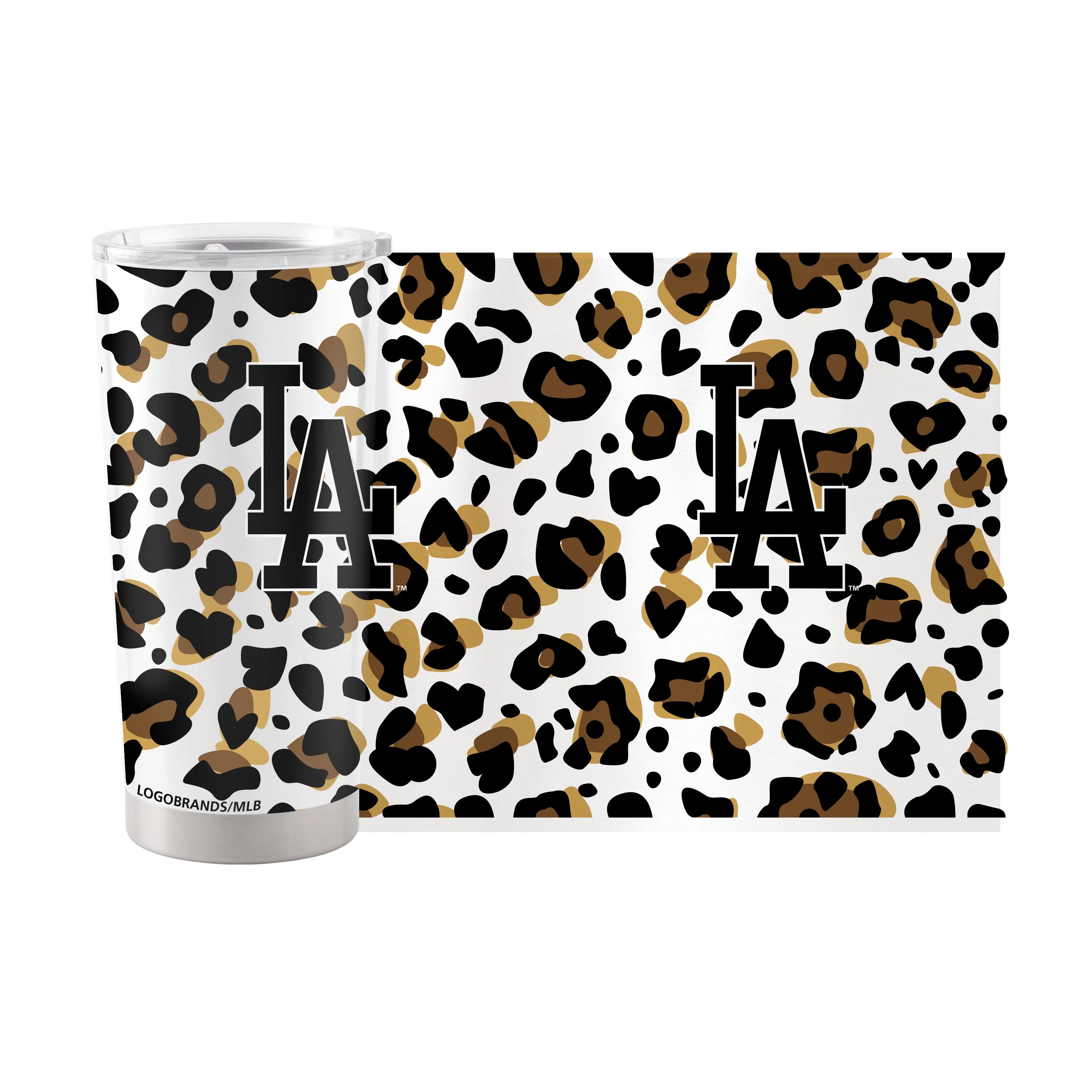 Los Angeles Dodgers 20oz Neutral Leopard Stainless Steel Tumbler - Image 2