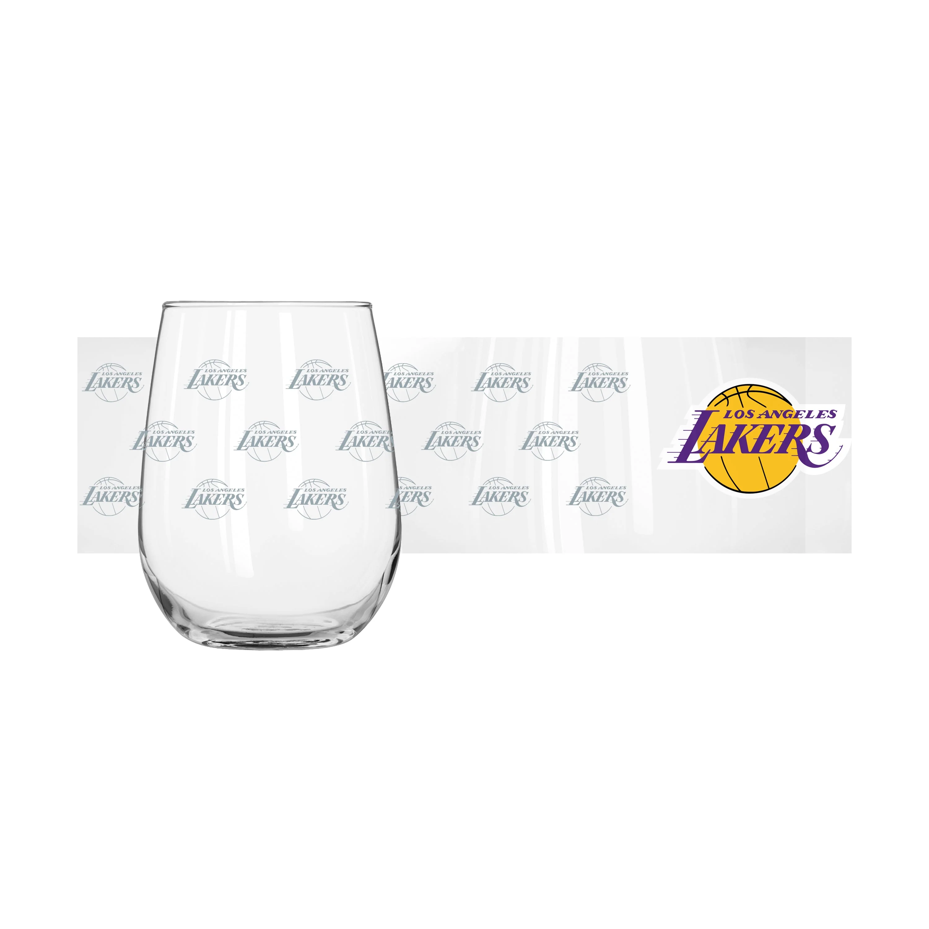 Los Angeles Lakers 16oz Satin Etch Curved Beverage Glass - Image 2