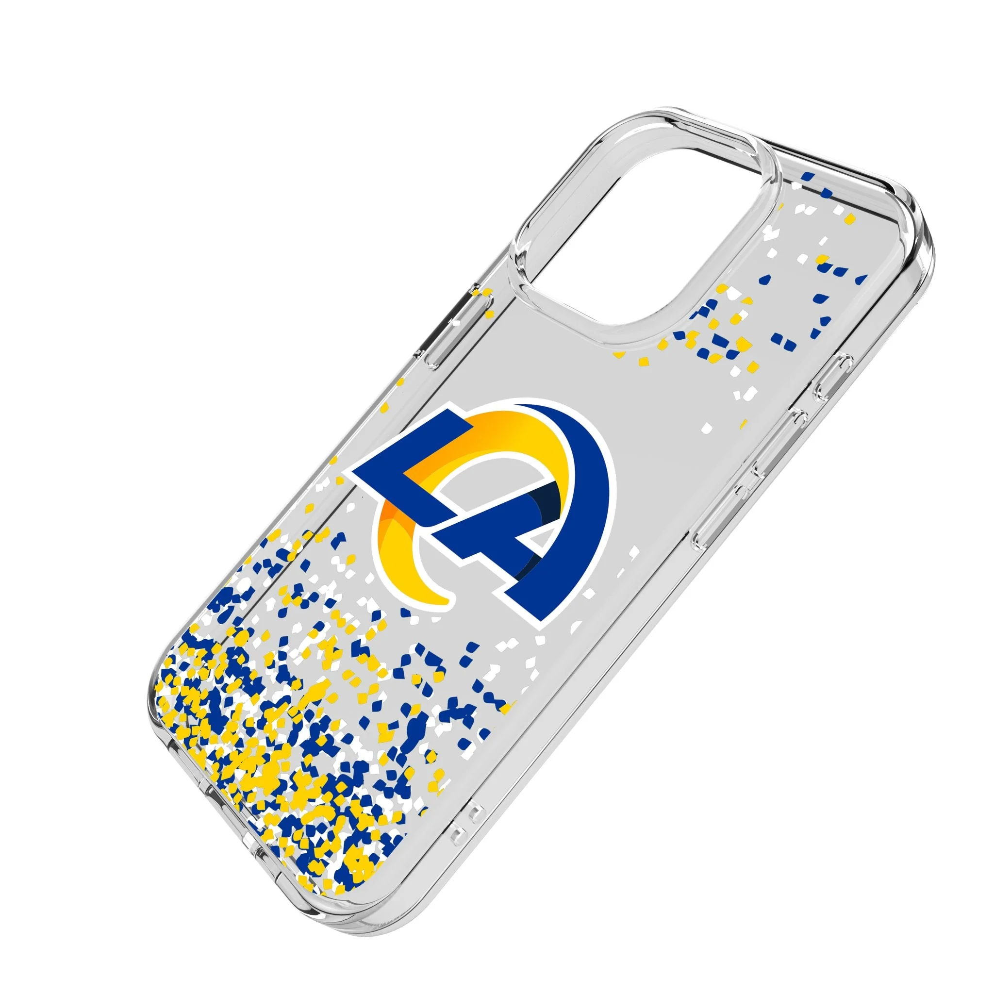 Los Angeles Rams Confetti Clear Phone Case for Apple iPhone - Image 2