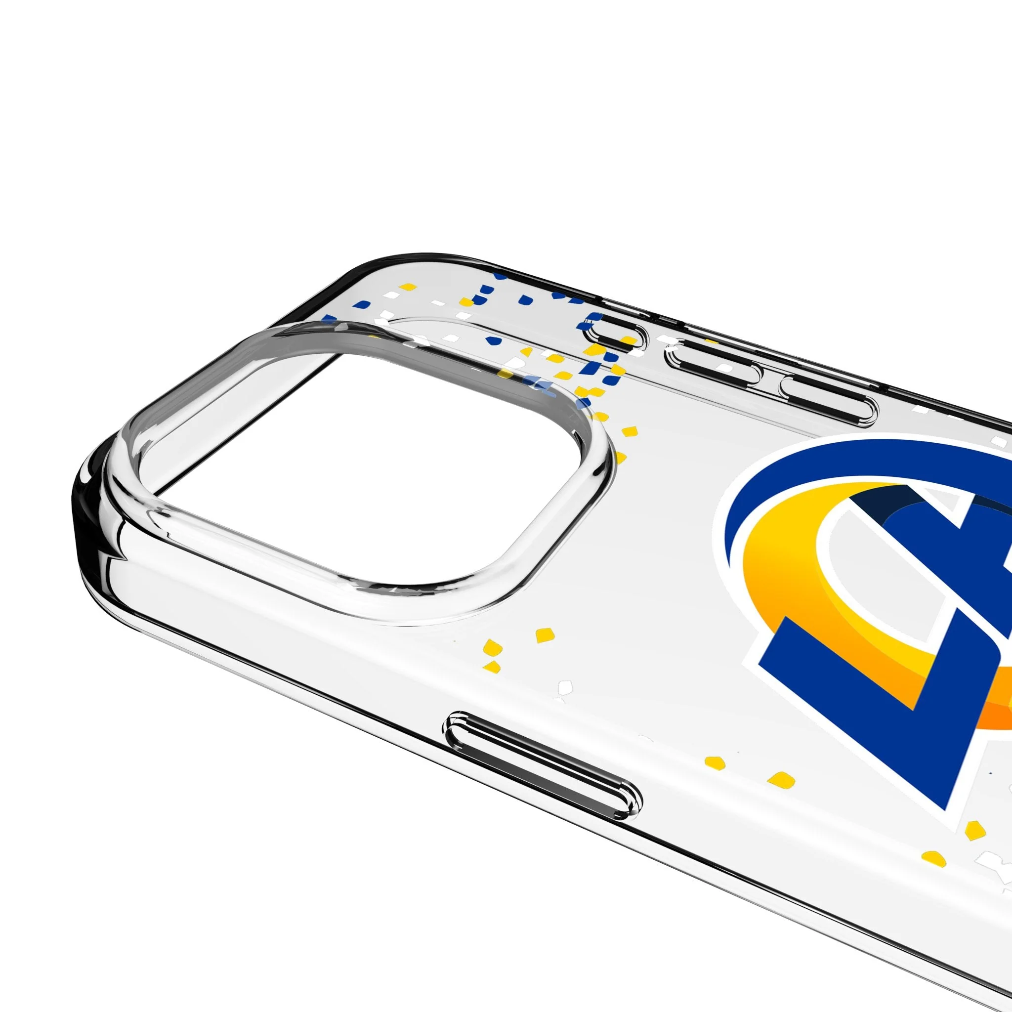 Los Angeles Rams Confetti Clear Phone Case for Apple iPhone - Image 3