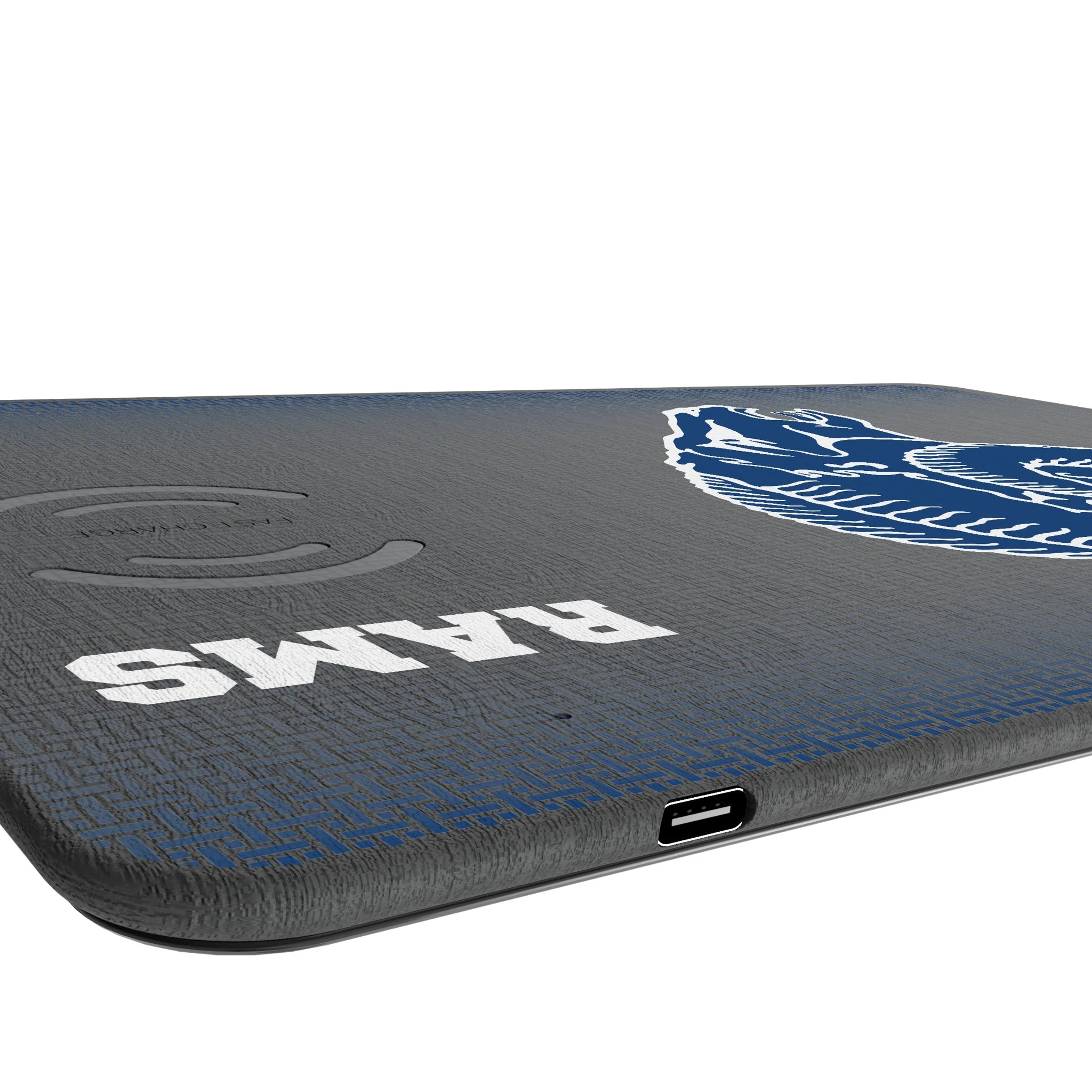 Los Angeles Rams Historic Collection Linen 15-Watt Wireless Charger and Mouse Pad - Image 3