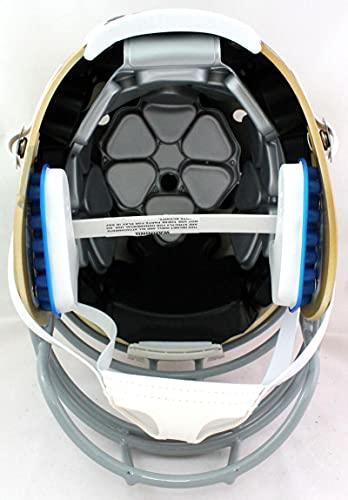 Lou Holtz Autographed Notre Dame Speed Authentic F/S Helmet w/Insc- Beckett W Black - Image 2