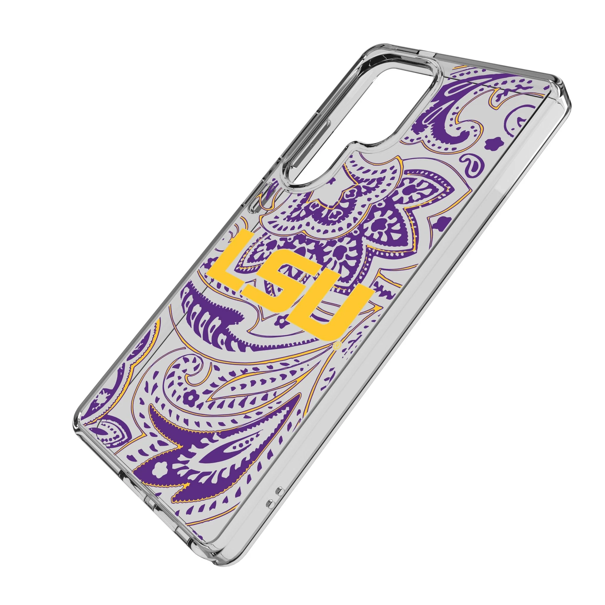 Louisiana State University Tigers Paisley Clear Phone Case for Samsung Galaxy - Image 2