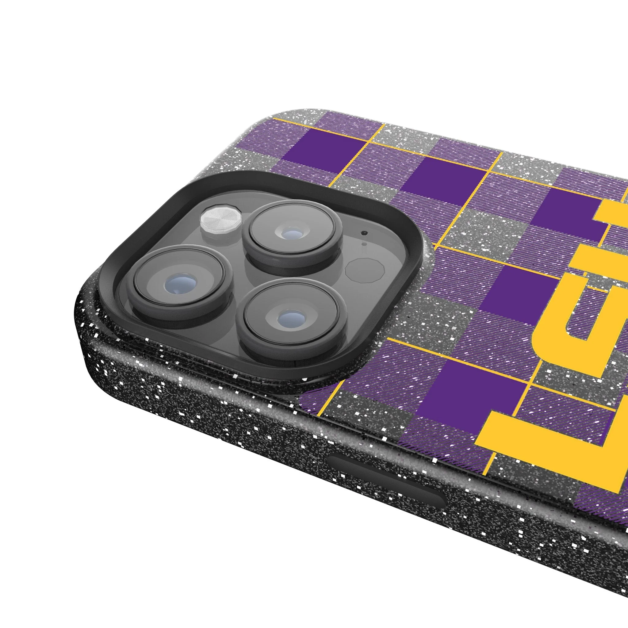 Louisiana State University Tigers Plaid Bling Phone Case - Image 4