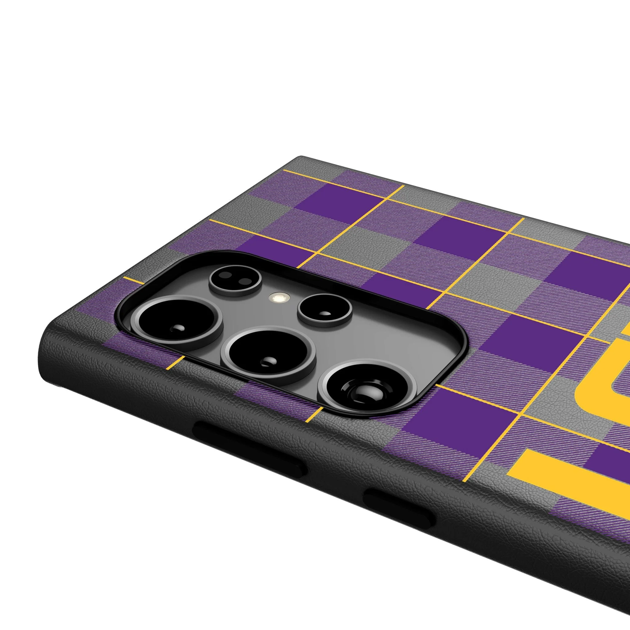 Louisiana State University Tigers Plaid MagSafe Compatible Phone Case for Samsung Galaxy - Image 4