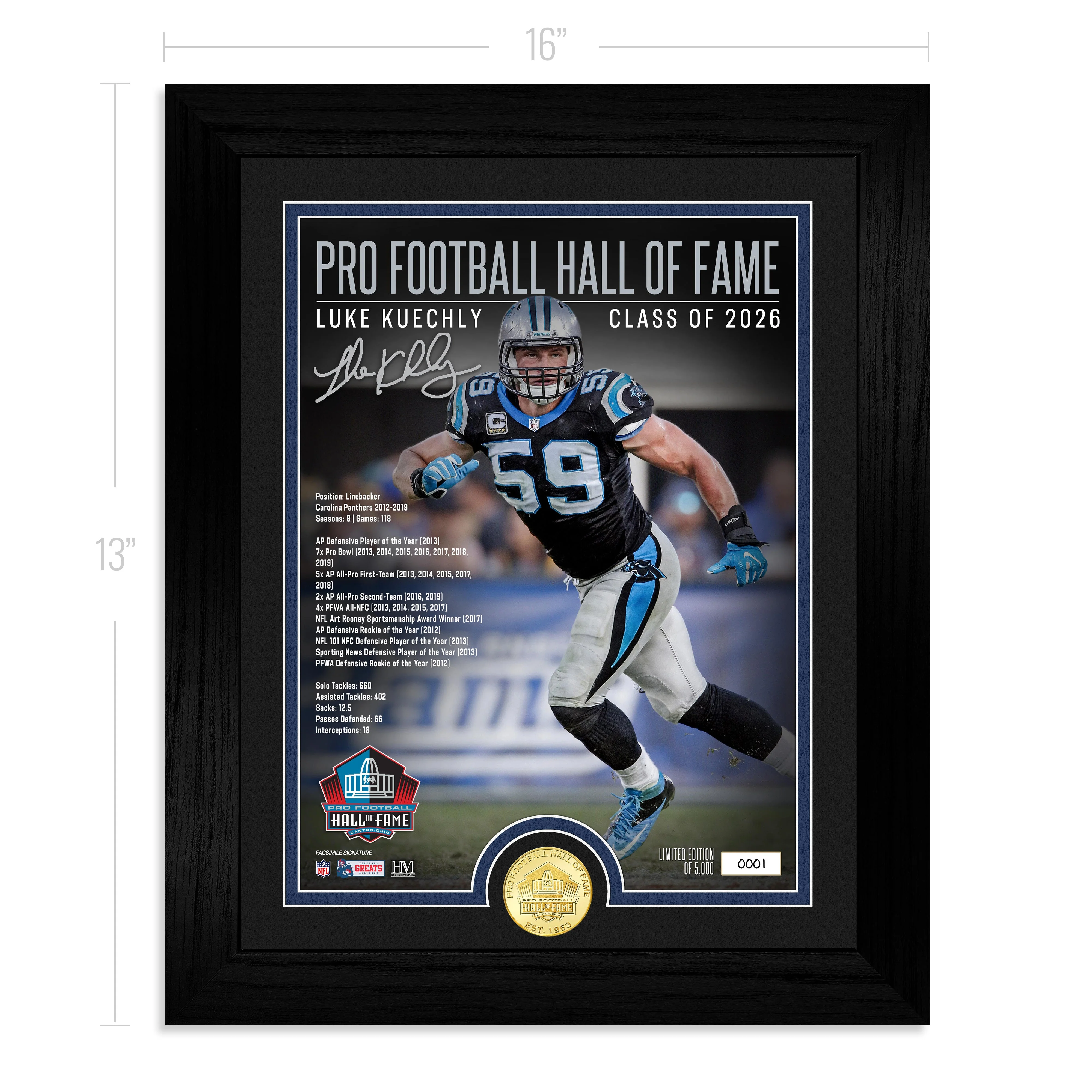Luke Kuechly 2026 NFL Hall of Fame Induction Bronze Coin Photo Mint - Image 4