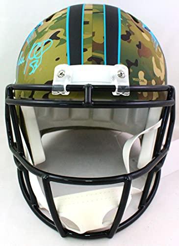 Luke Kuechly Autographed Carolina Panthers Camo F/S Helmet- Beckett W Baby Blue - Image 4
