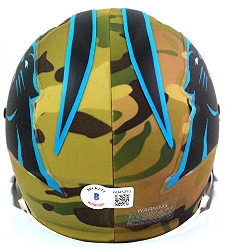 Luke Kuechly Autographed Carolina Panthers Camo Mini Helmet- Beckett W White - Image 2