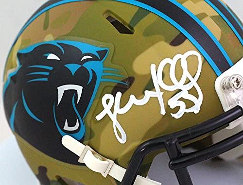 Luke Kuechly Autographed Carolina Panthers Camo Mini Helmet- Beckett W White - Image 3