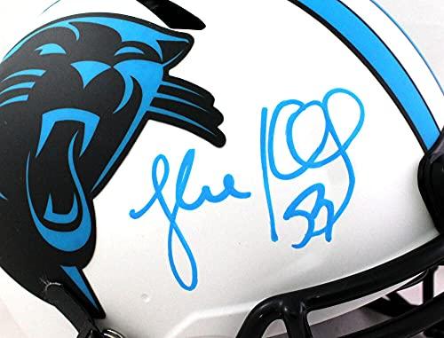 Luke Kuechly Autographed Panthers Authentic Lunar FS Helmet- Beckett WBaby Blue - Image 5