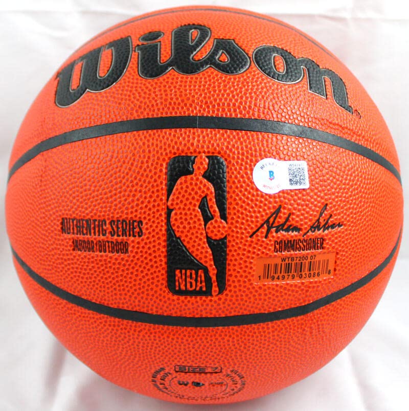 Magic Johnson/James Worthy Autographed Official NBA Wilson Basketball-Beckett W Hologram Silver - Image 2