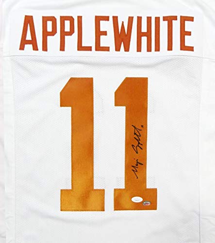 Major Applewhite Autographed White Pro Style Jersey- JSA Authenticated *R1 - Image 3