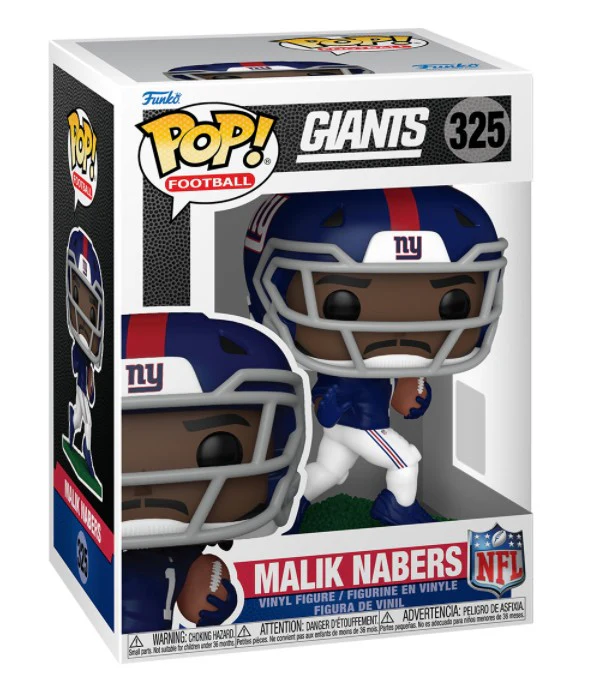 Malik Nabers Funko Pop #325 - New York Giants NFL Debut Rookie Vinyl Figure - Image 2