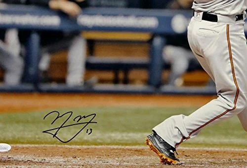 Manny Machado Signed Orioles 16x20 Batting Swing Orange Glove Photo- JSA W Auth - Image 2