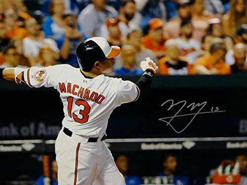 Manny Machado Signed Orioles 16x20 Batting Swing White Glove Photo- JSA W Auth - Image 2