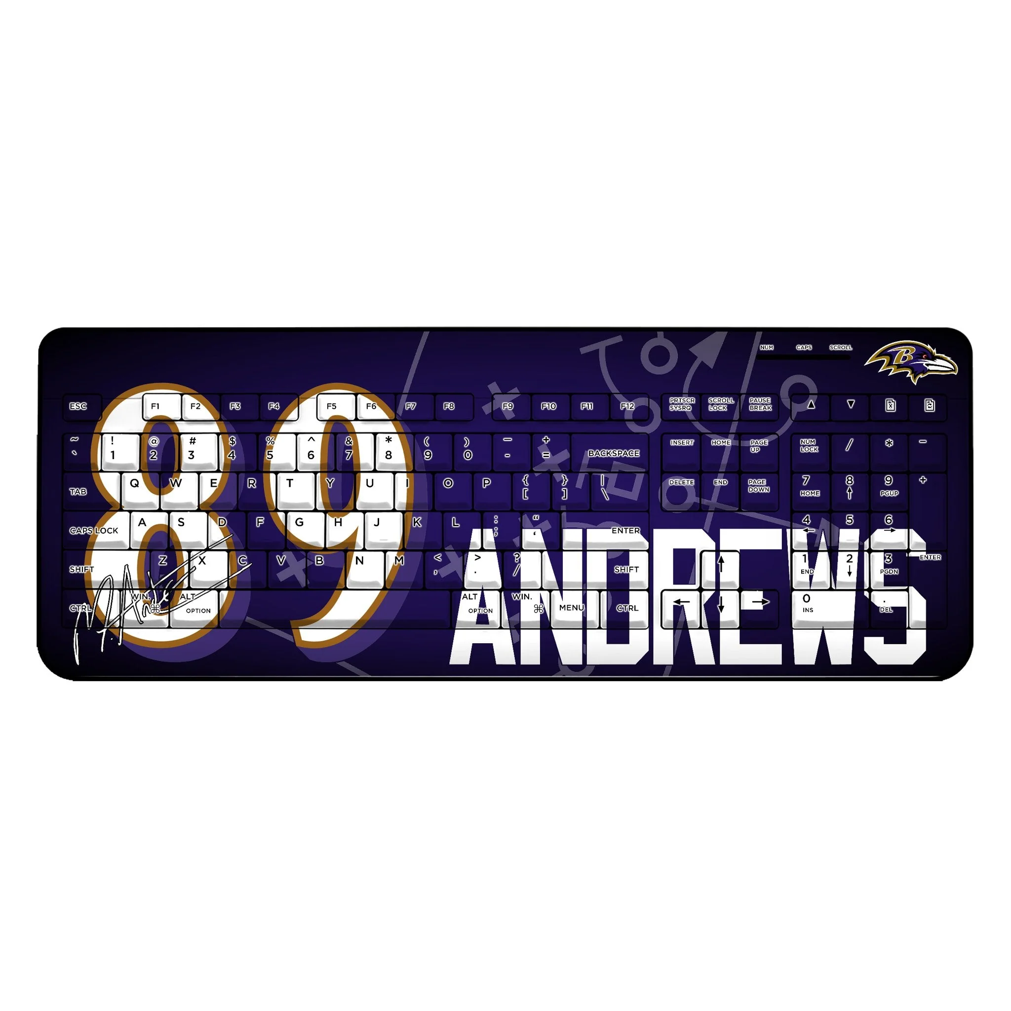 Mark Andrews Baltimore Ravens 89 Ready Wireless USB Keyboard