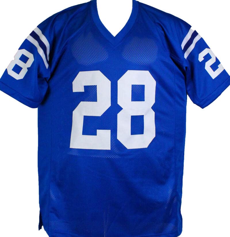 Marshall Faulk Autographed Blue Pro Style Jersey-Beckett W Hologram Black - Image 4
