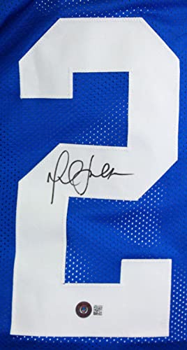 Marshall Faulk Autographed Blue Pro Style Jersey-Beckett W Hologram Black - Image 5