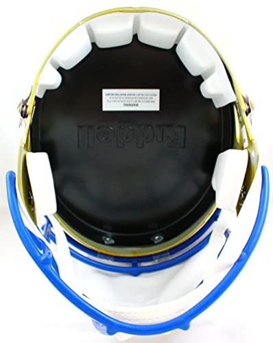 Marshall Faulk Autographed Rams F/S Flash Speed Helmet w/3 Insc.-Beckett W Hologram Black - Image 4