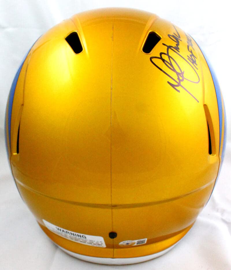 Marshall Faulk Autographed Rams F/S Flash Speed Helmet w/3 Insc.-Beckett W Hologram Black - Image 5