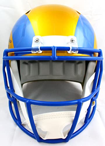 Marshall Faulk Autographed Rams F/S Flash Speed Helmet w/3 Insc.-Beckett W Hologram Black - Image 6
