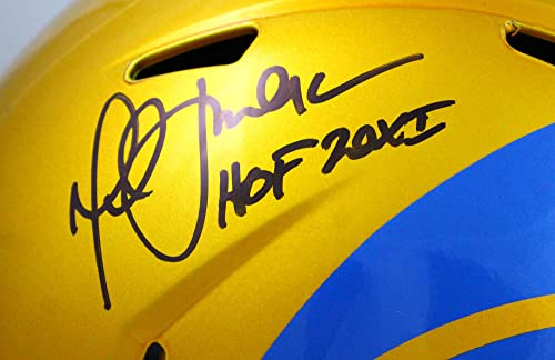 Marshall Faulk Autographed Rams F/S Flash Speed Helmet w/3 Insc.-Beckett W Hologram Black - Image 8