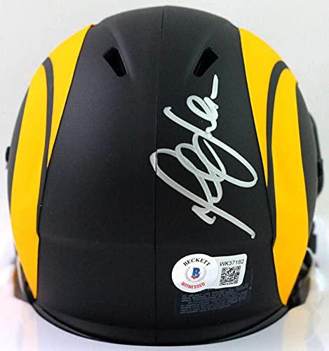 Marshall Faulk Autographed St. Louis Rams Eclipse Mini Helmet - Beckett WSilver - Image 2