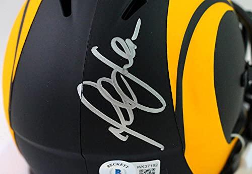 Marshall Faulk Autographed St. Louis Rams Eclipse Mini Helmet - Beckett WSilver - Image 3